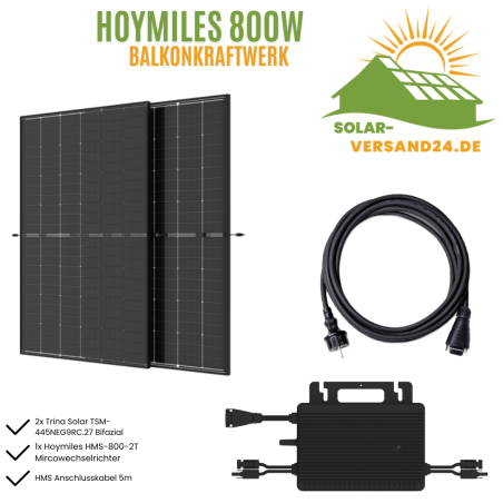 Balkonkraftwerk Komplettset 800W Hoymiles HMS-800 Trina Solar